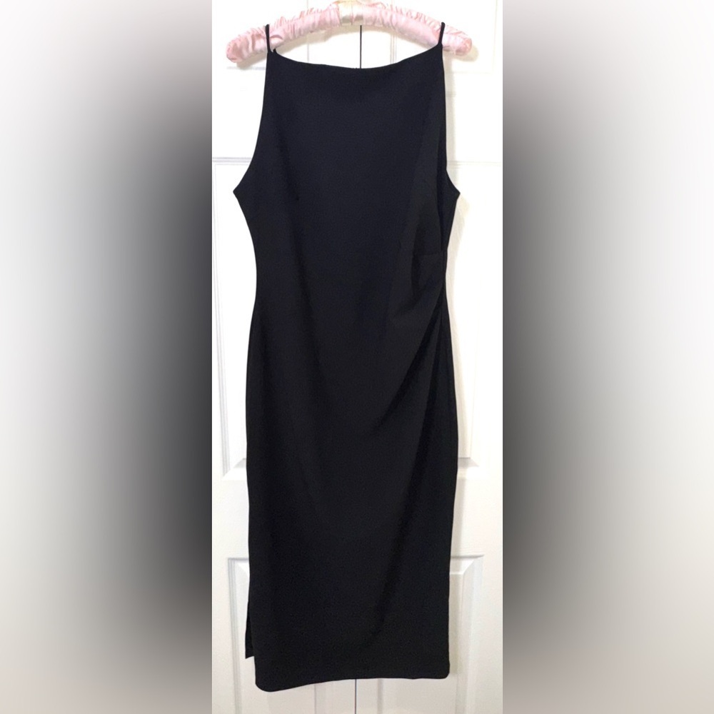 O.P.T “One Pretty Time” Black Ruched Midi Dress NWT – Size L